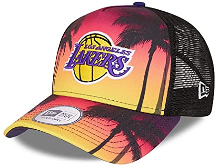 New Era Los Angeles Lakers NBA Summer City Purple A-Frame Adjustable Trucker Cap - One-Size