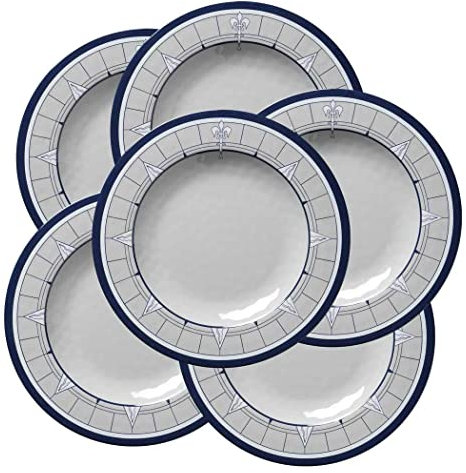 Marine Business Pacific - Piatto da dessert in melamina, piatto, 20,5 cm, set da 6 pezzi