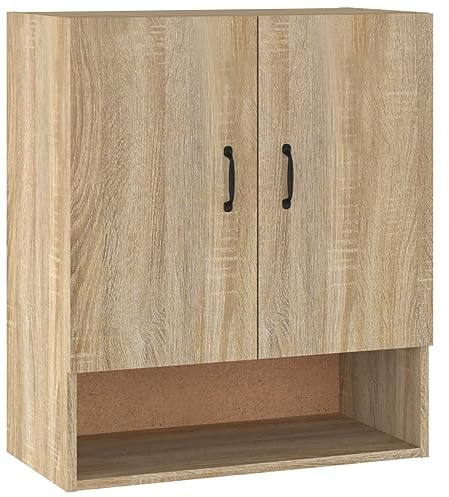 vidaXL Armario de Pared Estante Flotante Almacenaje Salón Sala de Estar Hogar Muebles Decoración Madera Contrachapada Roble Sonoma 60x31x70 cm