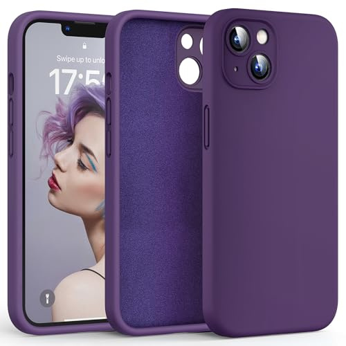 HATOSHI für iPhone 13 Hülle, Silikon Anti-Rutsch Kratzfestes Stoßfest Handyhülle für iPhone 13 Schutzhüll, Dunkellila