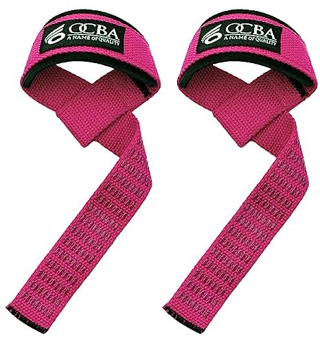 OCBA Zughilfen für Krafttraining Handgelenkschlaufen für Gewichtheben robuste Handgelenkbandagen gepolstert für Fitnessstudio Handgelenkstützen Powerlifting Fitness-Griffe