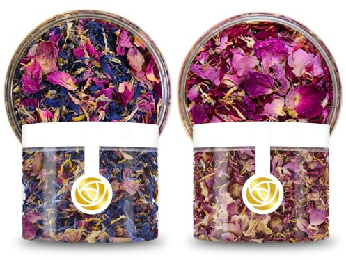 ROSIE ROSE - Essbare Blüten Mix SET - Getrocknete Blütenblätter & Kornblumen Essbar als Tortendeko - Essbare Blumen für Torte & Blütenmix - Premium Edible Flowers, Blütentee | Getrocknete Blumen für Hochzeitstorten, ideal fürs Backen & Kochen, natürliche Rosenblüten als Deko für Kuchen und Torten