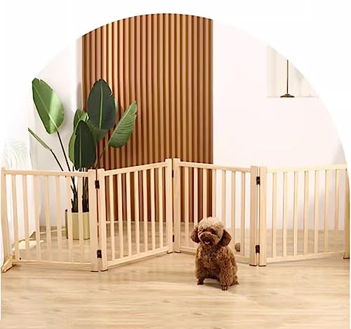 Puerta De Madera para Mascotas, Puerta Plegable De Seguridad para Perros Y Gatos para Perros Pequeños/Gatos, Paso por Encima De La Valla De La Puerta Barrera Interior/Exterior para Mascotas (Color