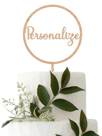 ADOREI Cake Topper Personalizado en MDF com nombre para Tartas de Cumpleaños Eventos Decoración de Fiestas Bodas y Bautizos Cupcake Comunions Regalo Handmade Laser cut