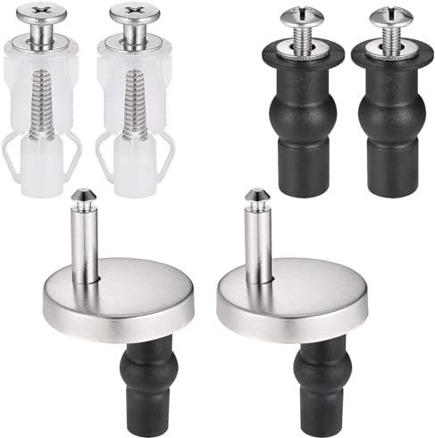 Dyzoxa 6 PCS Toilet Seat Fixings Kit Universal Quick Release Toilet Seat Fittings Universal Quick Release Toilet Seat Fittings Top Fixing Toilet Seat Toilet Seat Stabilisers for Toilet Blind Holes