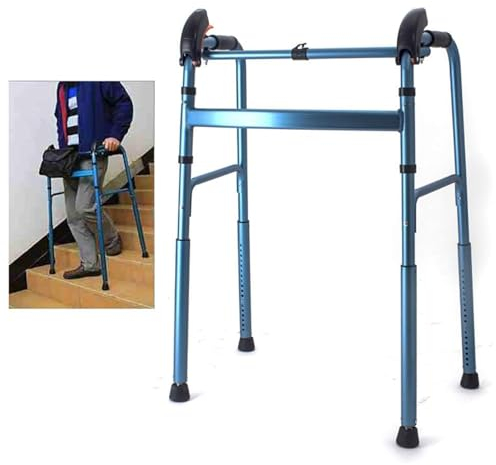 Joyfitness Gehbock Klappbar,Klappbarer Gehhilfe, Treppensteigen, Standard-Gehhilfe aus Aluminium, zusammenklappbar, leicht, Gehhilfe für Senioren