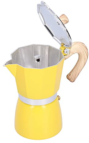 Cafetière, Cafetière Moka, Cafetière 300 Ml, Cafetière Moka En Aluminium, Cafetière Italienne Classique, Bouilloire à Café Moka Pour Cuisinière à Gaz, Four électrothermique(yellow)