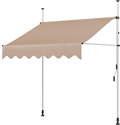 FGDIUCVN Patio Telescopic Awning Awning Patio Awning, Retractable Awning, Clamp Awning With Hand Crank Balcony, Adjustable Pergola Shade Cover With Protection, Ideal Any Window Or Door