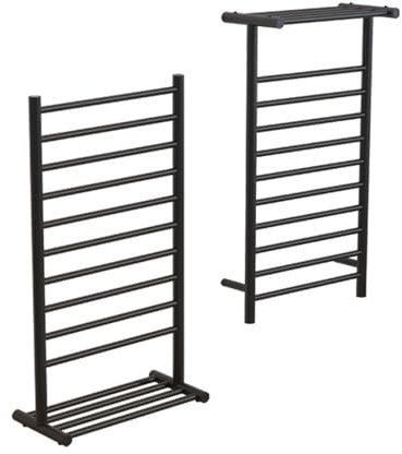 SWHC Heated Towel Rail, 10 Bars Towel Warmer 2-in-1 Radiator Towel Rail Wall Mounted & Freestanding Electric Towel Rail Stainless Steel Bathroom Electric Towel Radiators 90 * 50 * 12cm