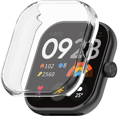 Funda para Redmi Watch 4, Silicona TPU Case Protectora de Pantalla, Anti-arañazos, Anti-polvo, Cover Carcasa para Redmi Watch 4