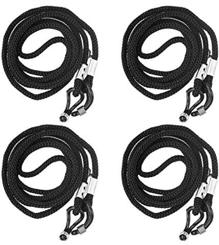 4 cuerdas de nailon para gafas, cadenas para gafas, correas para gafas, correas para gafas de sol, cordón ajustable para gafas, cadenas y cordones para mujeres, hombres y niños, 70 cm (negro), Negro,