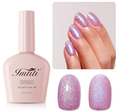Imtiti UV Nagellack Glitzer, 10ML Meerjungfrau Glitzer UV Gel Nagellack Soak Off Led Gel Nail Polish Herbst Winter DIY Nagel Kunst Starter Maniküre Salon Gellack Kit