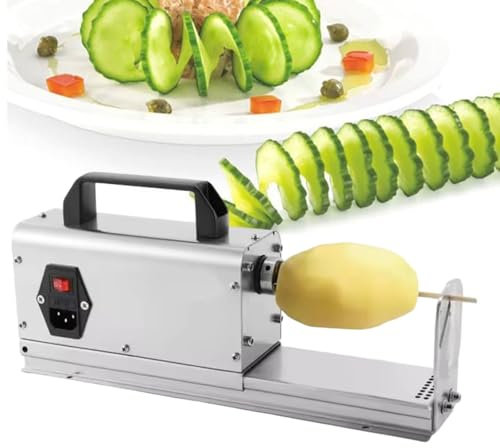 Affettatrice Per Patate Tornado, Tagliapatate A Spirale, Affettatrice Per Patate Attorcigliate, Spiral Twister Cutter, Macchina Per Tagliare Le Verdure In Acciaio Inox, Tagliapatate A Nastro,110V