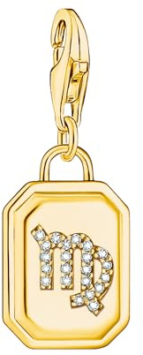 THOMAS SABO Charm-Anhänger Sternzeichen Jungfrau mit Steinen vergoldet 925 Sterlingsilber, 750 Gelbgold Vergoldung