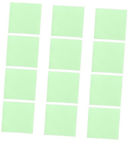 Tofficu 50pcs Light Green Jewelry Cleaning Cloths Soft Suede Nap Wipe for Silver Gemstones and Watches Portable for Polishing and Scratch Removal