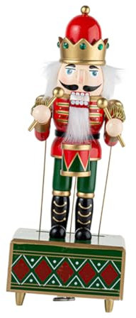 MAGICLULU Boîte à Musique Casse-Noisette Jouant du Tambour Décoration De Noël Bois Figurine De Casse-Noisette Boîte à Musique pour Décoration De Maison De Vacances
