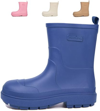 DRECAGE Botas de Agua para Niños y Niñas Botas de lluvia Caucho Goma Impermeable Azul 33 EU