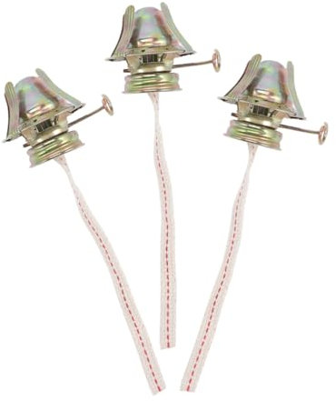 Holibanna Öllampenbrenner Metall Vintage Ersatzbrenner Mit Dochtversteller Für Innenbereich Petroleumlampenbrenner 3 Stück Eisen Und Baumwoll Docht Kompatibel Mit Klassischen Öllampen