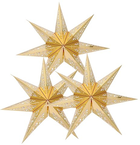 SHINEOFI 3pezzi Lanterna Stella Carta Paralume Punte Coprilampada Stella Traforata Per Decorazione Inclusi Per Camera Da Letto e Soggiorno