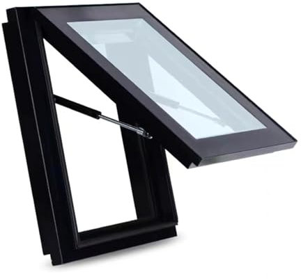 Hand Skylights, Roof Windows, Sloped Flat Roof Access Hatch Door, Viewing Aluminium Window For Attic/Sunroom, Basement Daylighting Window, Tempered Glass Egress Well Cover(2.95x2.62ft/90x80cm)