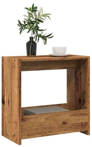 Teenpull Beistelltisch Altholz-Optik, 50x26x50 cm, robuster Holzwerkstoff für Wohnzimmer, Nachttisch mit Stauraum, vielseitig einsetzbar