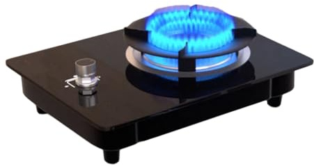 Gas Hob, Gas Stove 1 Burner,4.2KW Gas Stove,Gas/LPG Gas Conversion Stove,Tempered Glass Cast Iron Pot Rack,With Flameout Protection,For Home Kitchen(NG)(NG)