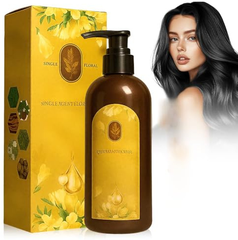 Nourishing Haarfarbe auf Pflanzenbasis, 300ml Haarfarbe Shampoo auf Pflanzenbasis, Pflanzliche Haarfarbes, Nährbarer Pflanzlicher Haarfarbstoff für Frauen und Männer Graues Haar (Naturschwarz)