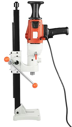 Trapano diamantato da 2200 W, per calcestruzzo a mano bagnato e asciutto, 1200 giri/min, con accessori per fori a parete e pavimento, martello perforatore con base e funzionamento manuale, l'altezza