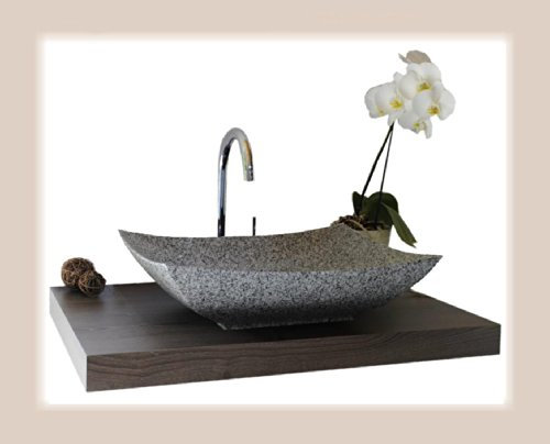 Waschbecken aus Naturstein, Granit, Model Lima,weiß gesprenkelt