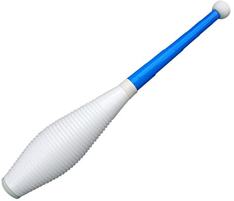 HENRYS J00402-0108 - Jonglierkeule Pirouette GT, Grip Training Jonglage Keule für Solo, Vielkeulen & Tempo jonglieren, Juggling Keule für Profi und Wettbewerb, ca. 52 cm, weiß/Blauer Griff