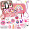 Trucchi Bambina Set, 26 Pezzi Sicuro e Atossico e Lavabile Valigetta Trucchi Bambina Anallergici, Giochi Bambina Natale Compleanno Regalo Bambina 3 4 5 6 7 8 9 10 Anni