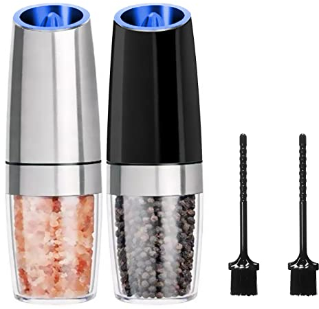 Moulin à poivre par gravité électrique, Moulin à sel et à poivre moulin à épices avec mécanisme de grossissement réglable, épandeur de sel et de poivre