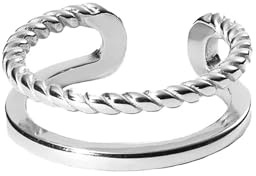 Purelei Mau Ring Adjustable – Verstellbarer Ring in Gold, Silber und Roségold – Elegantes Design mit gedrehter Optik – Größen S/M und M/L – Hochwertiger Edelstahl (S/M, Silber)