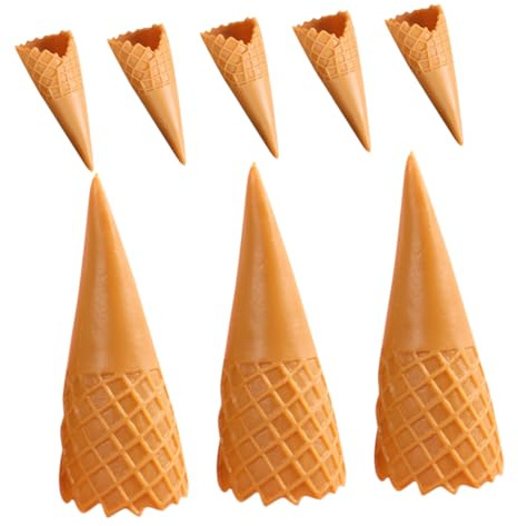 KONTONTY 8 Stück Miniatur Eiswaffel Anhänger PVC Kegel und Handliche Selbstgemacht Basteldekoration für Kinder Realistisches Spielzeug für Rollenspiele und Handyzubehör