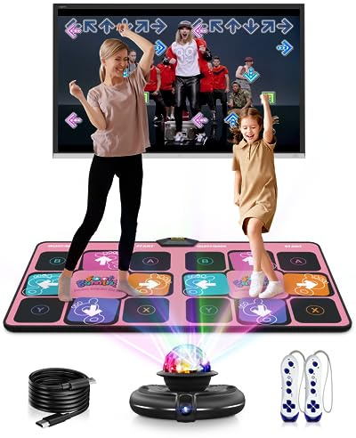 Acelufly Flannel Dansmatta, Trådlösa dansmattor för TV med kamera, Dubbel dansplatta för barn Vuxna, Presenter till flickor pojkar