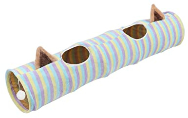 Aymzbd Katzentunnel Spielröhre Kriechtunnel Und Spielzelt Aus Stoff Faltbar mit Raschelfolie Und Baumelndem Ball für Katzen Und Kleintiere Zum Spielen,