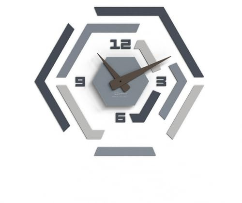 Giallobus - Orologio da Parete Adesivo Modulare Geotime - Hive - Legno Mdf - Geotime - 06H_Hurricane - Orologio da parete moderno - Numeri adesivi 3d - Costruzione modulare