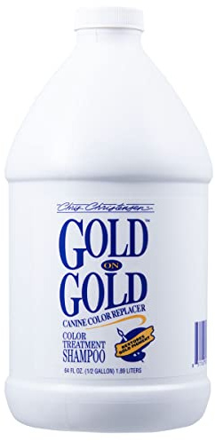 Chris Christensen Gold on Gold Shampoo - Hundeshampoo für strahlendes Fell und glänzende Ergebnisse, 1,89 l
