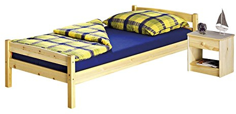 IDIMEX Massivholzbett Einzelbett Kinderbett Gästebett Bett Felix, 90x190 cm, Natur lackiert