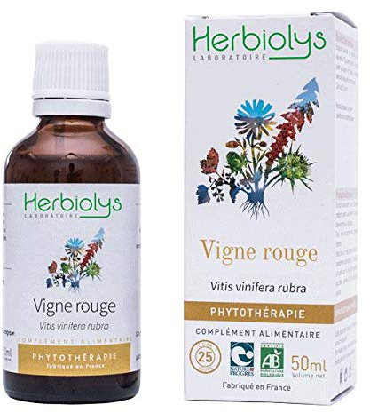 Herbiolys | Extrait De Plantes Fraîches Bio | Vigne rouge (Vitis vinifera rubra) | Circulation | Phytothérapie Bio | 50 ml