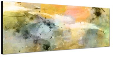 Augenblicke Wandbilder Keilrahmenbild Wandbild 150x50cm Hintergrund abstrakt grün orange blau grau
