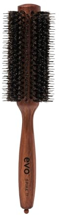 Evo spike nylon pin bristle radial brush 28mm I Stylingbürste mit Wildschweinborsten für schnelles und einfaches föhnen I Haarbürste Frauen, Damen und Herren I aus zertifiziertem Holz hergestellt