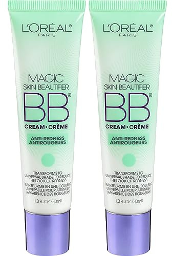 L'Oréal Paris Makeup Magic Skin Beautifier BB Cream Tinted Moisturizer, Anti-Redness, 1 fl oz, 2 Count