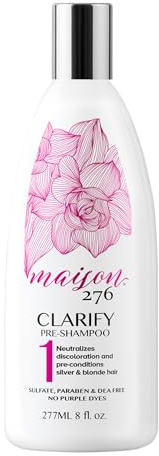 Maison 276 CLARIFY Pre-Shampoo for Grey & Silver Hair – Removes Buildup, Restores Clarity & Shine, No Purple Dyes, Plant-Based Weekly Reset, 8 oz