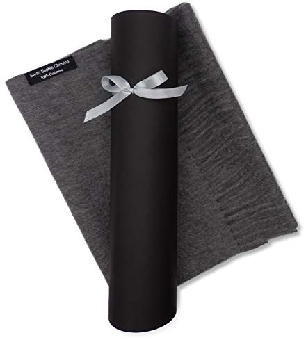 Sarah Sophie Christine Bufanda de cachemira, 100% cachemira, gris oscuro, para mujeres y hombres