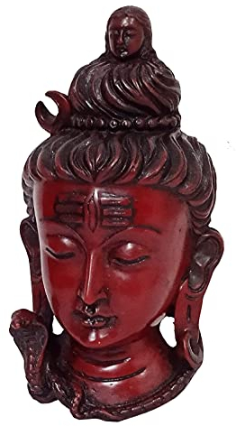 Purpledip Resin Idol Lord Siva (Mahadev Shiva): Wall Hanging Stone Finish Mask (11802)