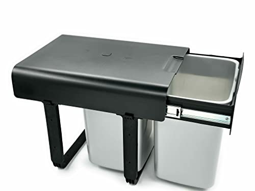 Ekotech 66033 Abfallsammler Ekko.40 grau 2X 16 Liter, Kunststoff, 32 liters