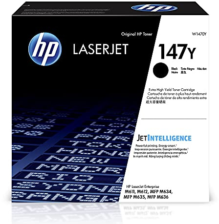 HP 147Y (W1470Y) Schwarz Original Toner mit extra hoher Reichweite LaserJet Enterprise M611, M612, M635, M638, XXL