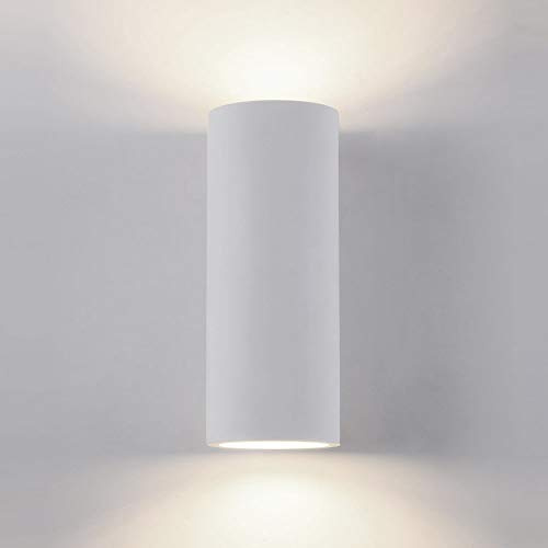 Lampada LED applique in gesso bidirezionale illuminazione parete muro corridoio camera letto salone ufficio albergo doppio fascio luce led 12W up&down tinteggiabile (TEMPERATURA LUCE RGBW)