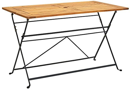 vidaXL Akazienholz Massiv Gartentisch Klappbar Terrassentisch Gartenmöbel Balkontisch Outdoor Tisch Garten Esstisch Klapptisch 120x70x74cm
